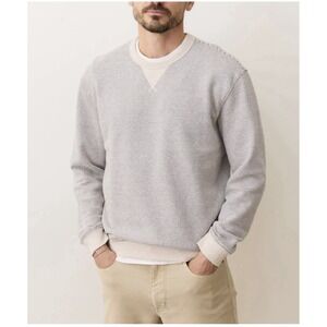 J. Crew Men's Cotton Sweater Bird Stitch Pullover Navy White Size XL